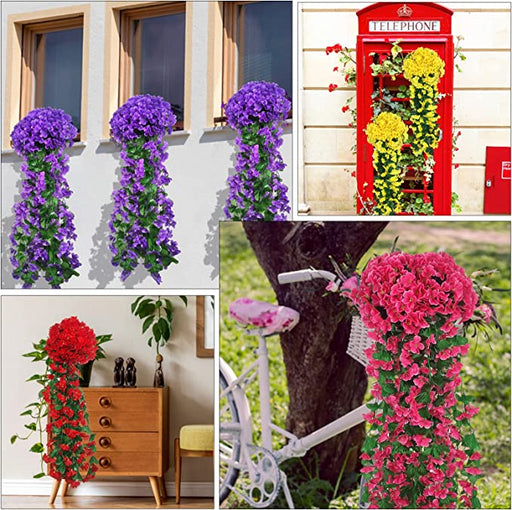 real looking artificial hanging plants Bulk 2Pcs Faux Hanging Plants Weep Begonia Silk Flowers Garland for Ou — Artificialmerch