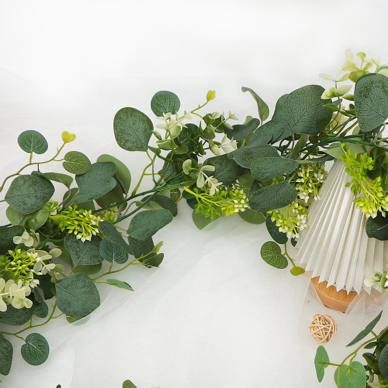 Lot de 2 guirlandes d'eucalyptus artificielles à suspendre pour table de fête, maison, vente en gros