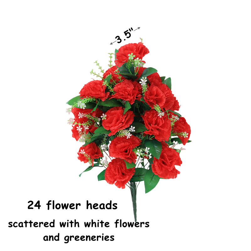 Bulk 2 Sets Artificial Cemetery Flowers for Outdoor Grave Christmas Arrangements Bouquet With Cemetery Vase Wholesale