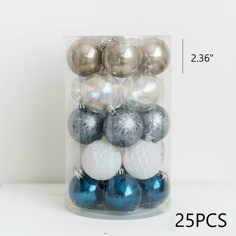Bulk Blue Series Glitter Christmas Balls Set Hanging Ornaments for Christmas Tree Home Decor Wholesale