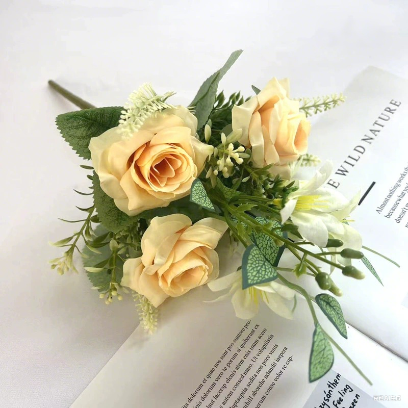 13.3-Inch Artificial Rose Flowers, Lifelike Faux Roses for Vase Arrangements, Home Decor, Wedding Bouquets