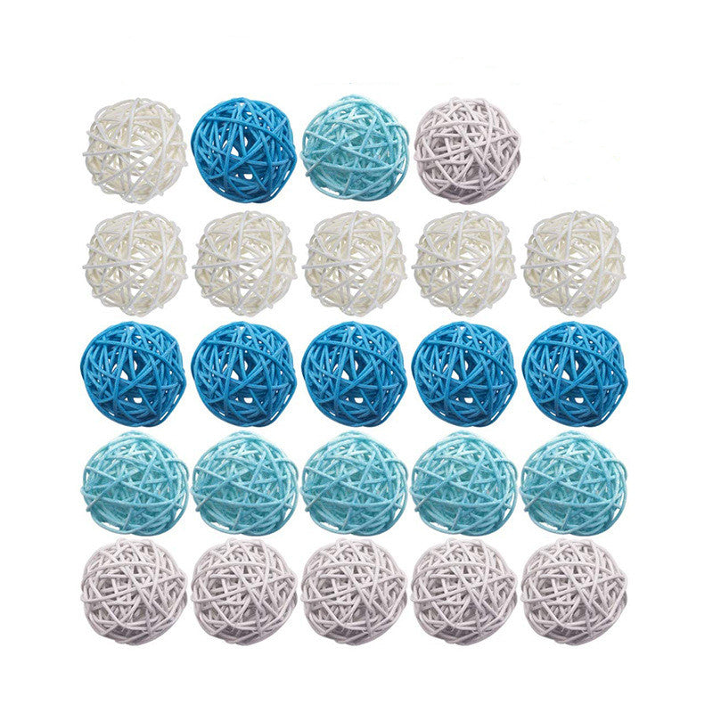 Lot de 24 boules de rotin, boules d'osier, boules de brindilles, boules de remplissage de bol, remplissage de vase, vente en gros