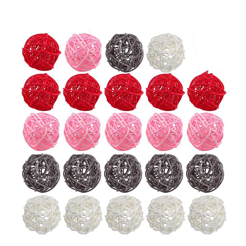 Lot de 24 boules de rotin, boules d'osier, boules de brindilles, boules de remplissage de bol, remplissage de vase, vente en gros