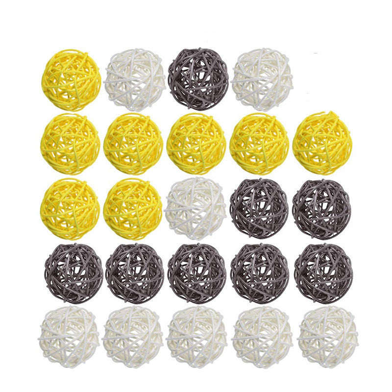 Lot de 24 boules de rotin, boules d'osier, boules de brindilles, boules de remplissage de bol, remplissage de vase, vente en gros