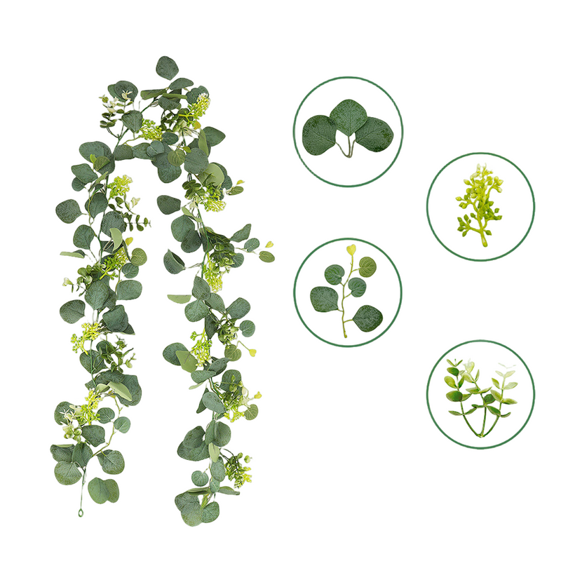 Lot de 2 guirlandes d'eucalyptus artificielles à suspendre pour table de fête, maison, vente en gros