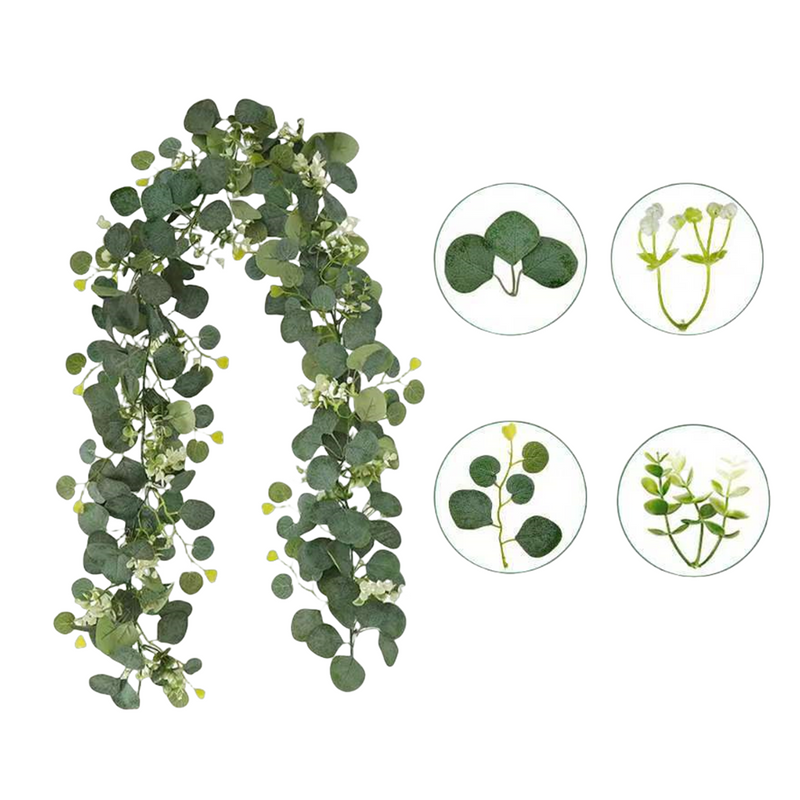 Lot de 2 guirlandes d'eucalyptus artificielles à suspendre pour table de fête, maison, vente en gros