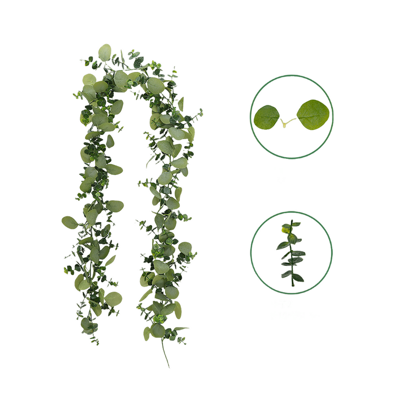Lot de 2 guirlandes d'eucalyptus artificielles à suspendre pour table de fête, maison, vente en gros