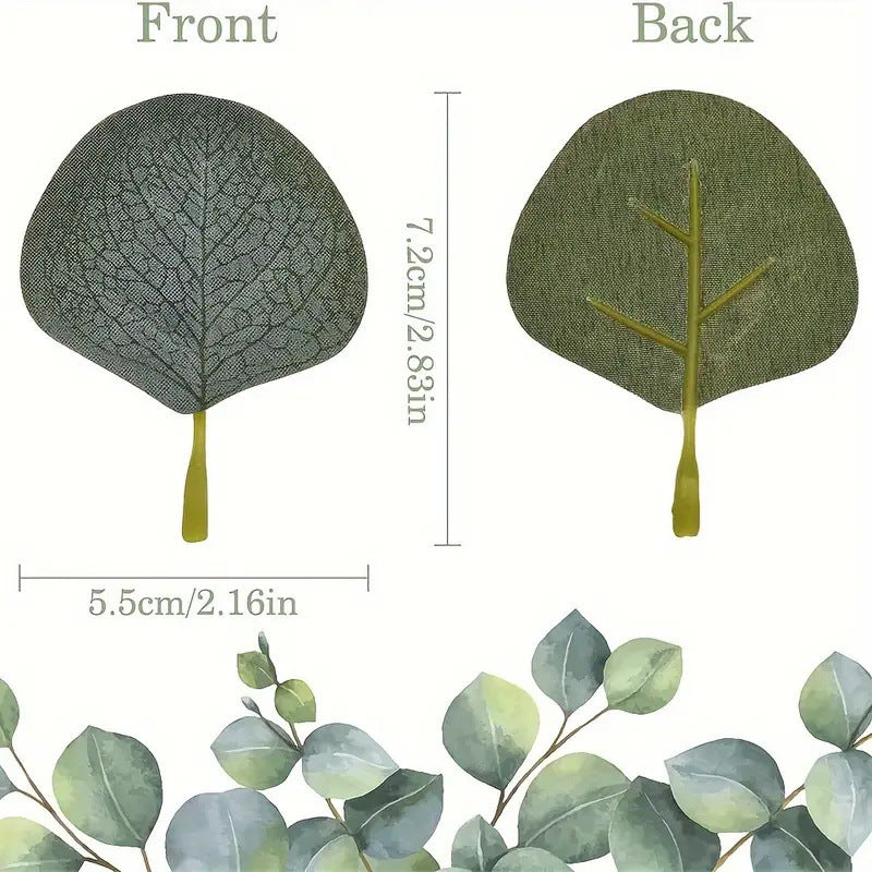 Lot de 300 feuilles d'eucalyptus artificielles pour présentation et emballage de gâteaux, vente en gros