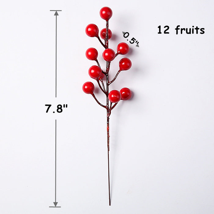 Bulk 39 Pack Artificial Red Berry Stems Picks with Holly Berries for X —  Artificialmerch