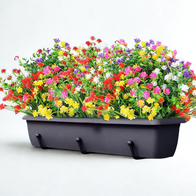 24 Bundles Realistic Artificial Flowers for Outdoor & Indoor Use – Fade-Resistant, Weatherproof Faux Plants for Hanging Planters, Garden, Porch, Wedding & Farmhouse Decor