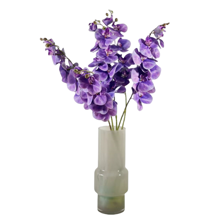Bulk Exclusive 37" Wisteria Purple Phalaenopsis Orchids Centros de mesa de flores de seda de tallo largo al por mayor 