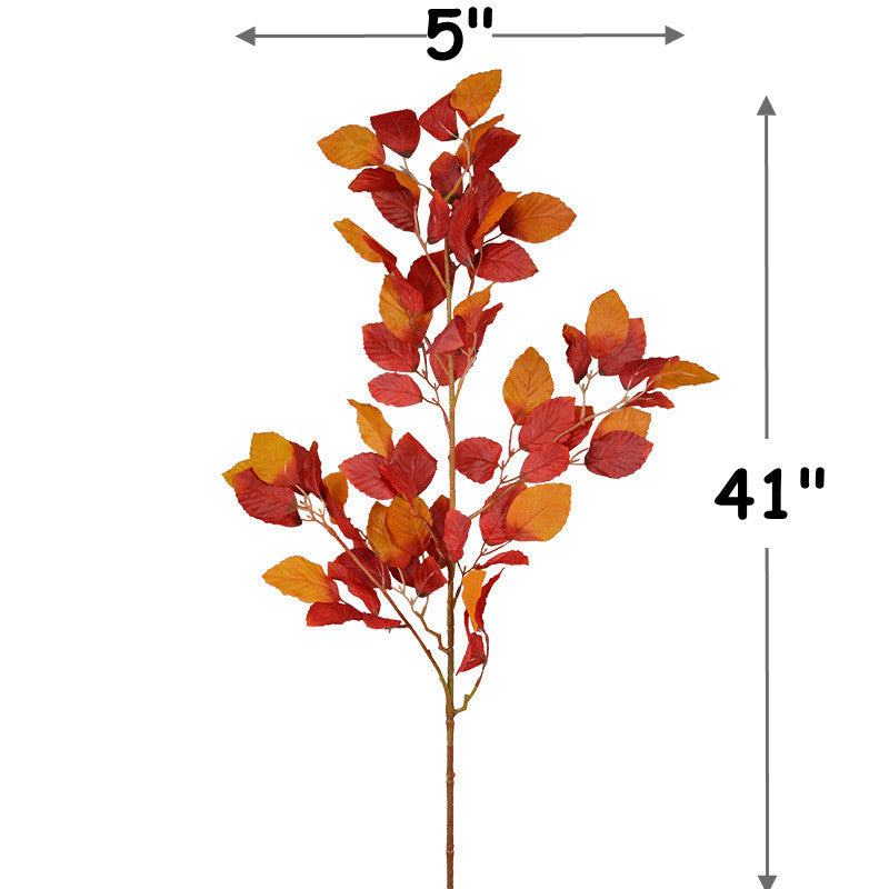 Bulk 41" Long Fall Leaves Stems Artificial Beech Leaf Stems Wholesale
