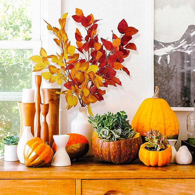 Bulk 41" Long Fall Leaves Stems Artificial Beech Leaf Stems Wholesale