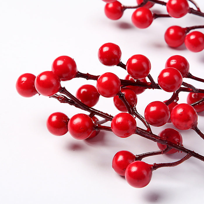 Bulk 39 Pack Artificial Red Berry Stems Picks with Holly Berries for Xmas Winter Holiday DIY Ornaments Wholesale