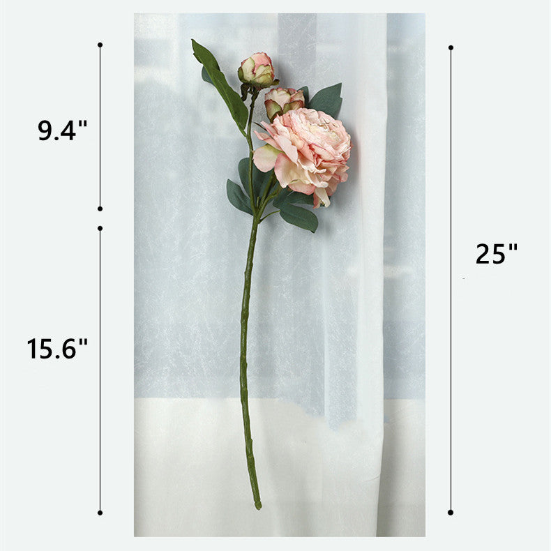 Bulk 3 Heads Peony Stems Spray Burnt Edge Artificial Silk Flowers Wholesale