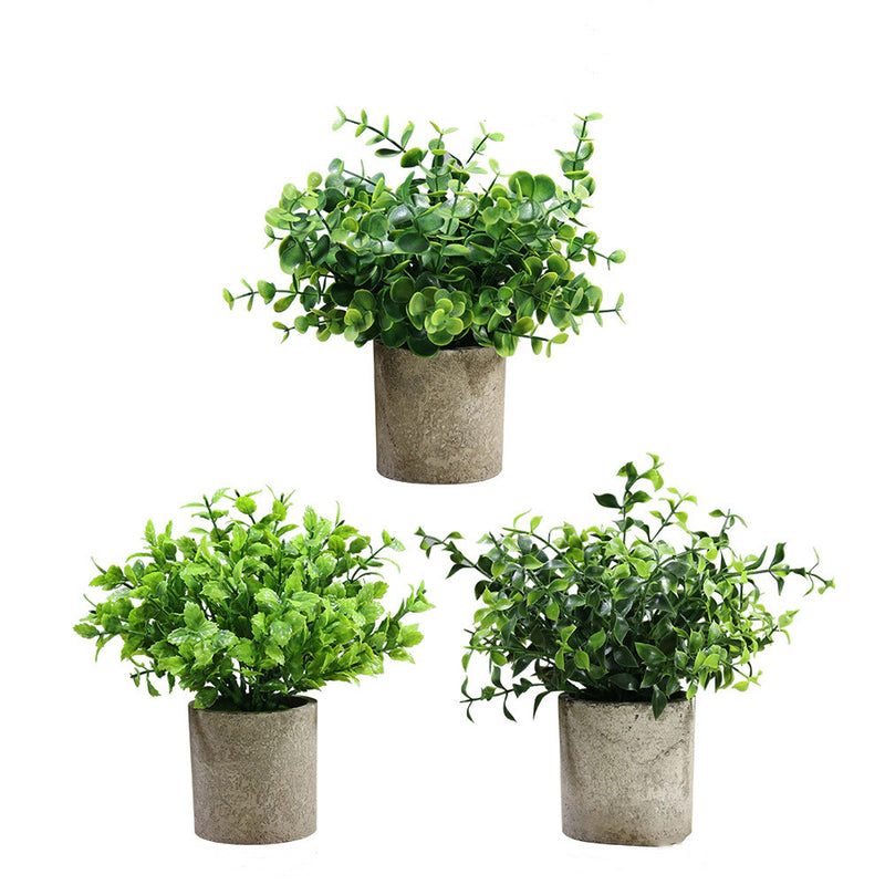 Clearance Bulk 3 Pack mall Fake Plants Eucalyptus Potted Artificial Plants for Shelf Desk Home Bathroom Farmhouse Room Coffee Table Decor Wholesale