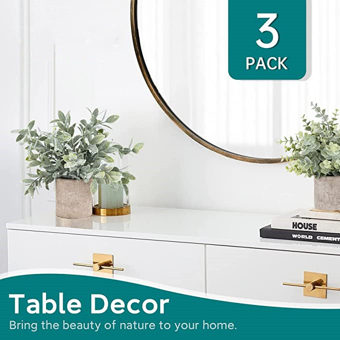Clearance Bulk 3 Pack mall Fake Plants Eucalyptus Potted Artificial Plants for Shelf Desk Home Bathroom Farmhouse Room Coffee Table Decor Wholesale