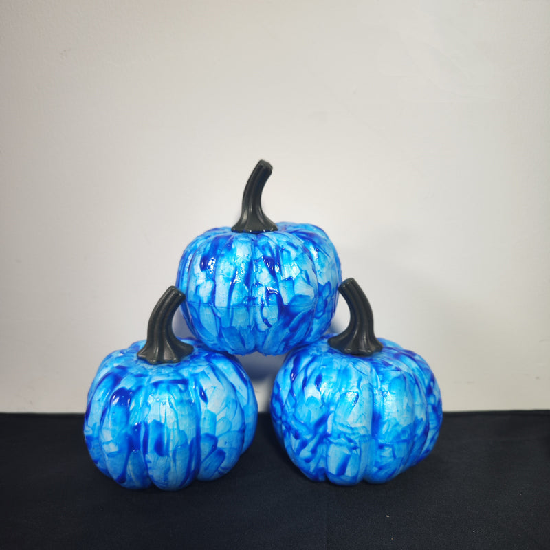 Lot de 3 citrouilles en mousse faites à la main, exclusives, qui brillent dans le noir, décoration de centre de table, vente en gros