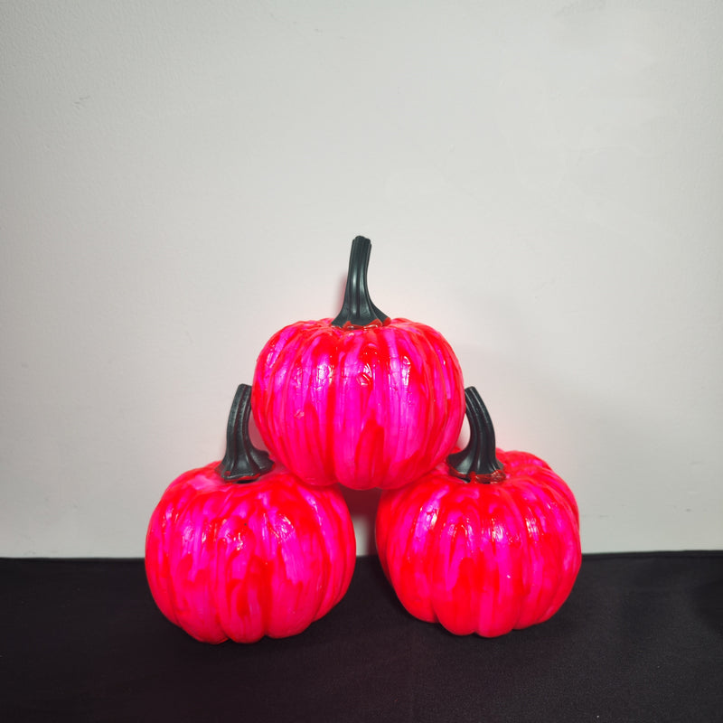Lot de 3 citrouilles en mousse faites à la main, exclusives, qui brillent dans le noir, décoration de centre de table, vente en gros
