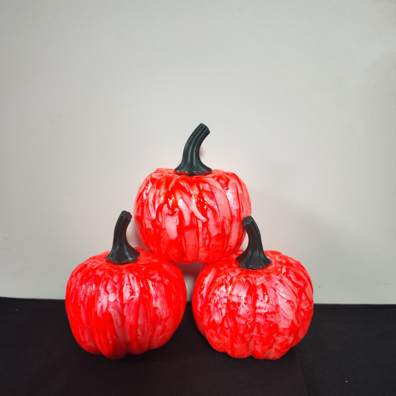 Lot de 3 citrouilles en mousse faites à la main, exclusives, qui brillent dans le noir, décoration de centre de table, vente en gros