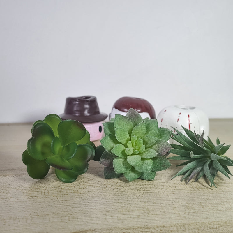 Lot de 3 mini plantes succulentes artificielles en vase pour décoration d'Halloween, cadeaux pour les amoureux des plantes, arrangements en gros