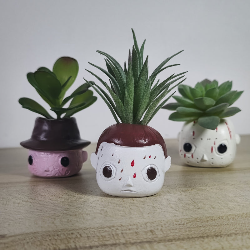 Lot de 3 mini plantes succulentes artificielles en vase pour décoration d'Halloween, cadeaux pour les amoureux des plantes, arrangements en gros