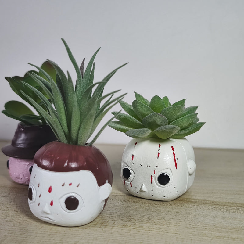 Lot de 3 mini plantes succulentes artificielles en vase pour décoration d'Halloween, cadeaux pour les amoureux des plantes, arrangements en gros