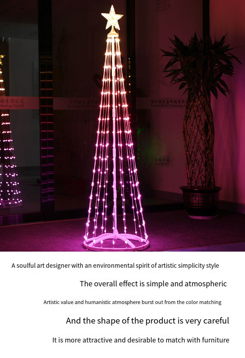 Bulk Prelit Xmas Cone Tree Lights with Star Topper Remote APP 205 LED ...