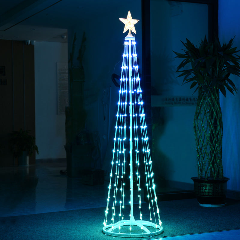 Bulk Prelit Xmas Cone Tree Lights with Star Topper Remote APP 205 LED ...