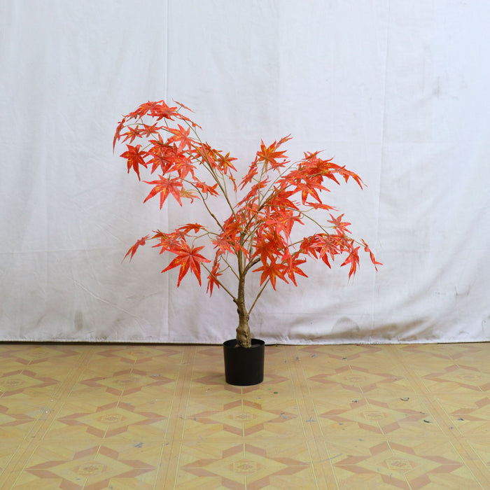 Bulk Artificial Japanese Maple Silk Tree Lifelike Tree Fall Plant with Basket Decoration Wholesale