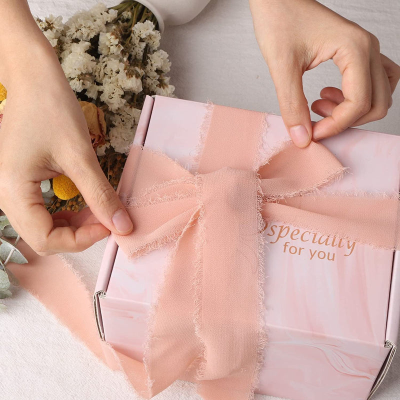 Bulk 3Pcs Handmade Fringe Chiffon Ribbon Mixed 5.4 Yd Smooth Ribbon for Wedding Party Decoration Wholesale