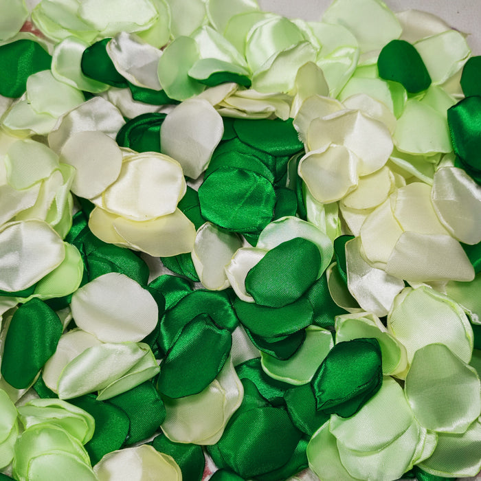 Bulk Exclusive 600PCS Mezcla de pétalos de rosa de seda verde crema para decoración de bodas Pétalos de flores para propuestas Centros de mesa de bodas Recepción Mesa / Caminar Decoraciones al por mayor 