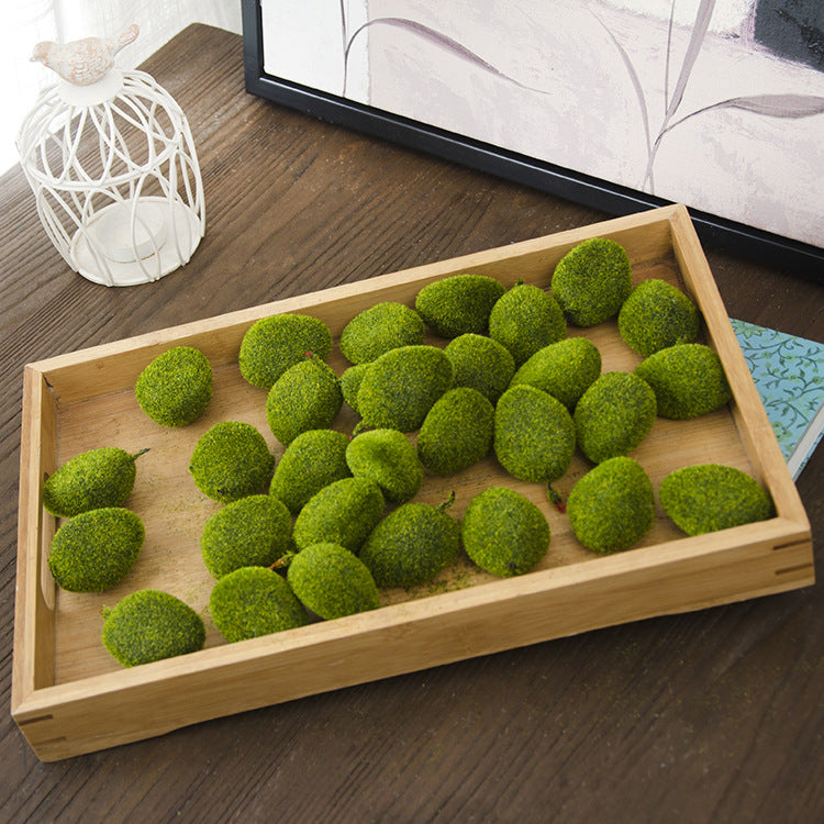 Rocas de musgo artificial a granel Piedras cubiertas de musgo verde artificial decorativas para centros de mesa Jardín de hadas Decoración del banquete de boda al por mayor 
