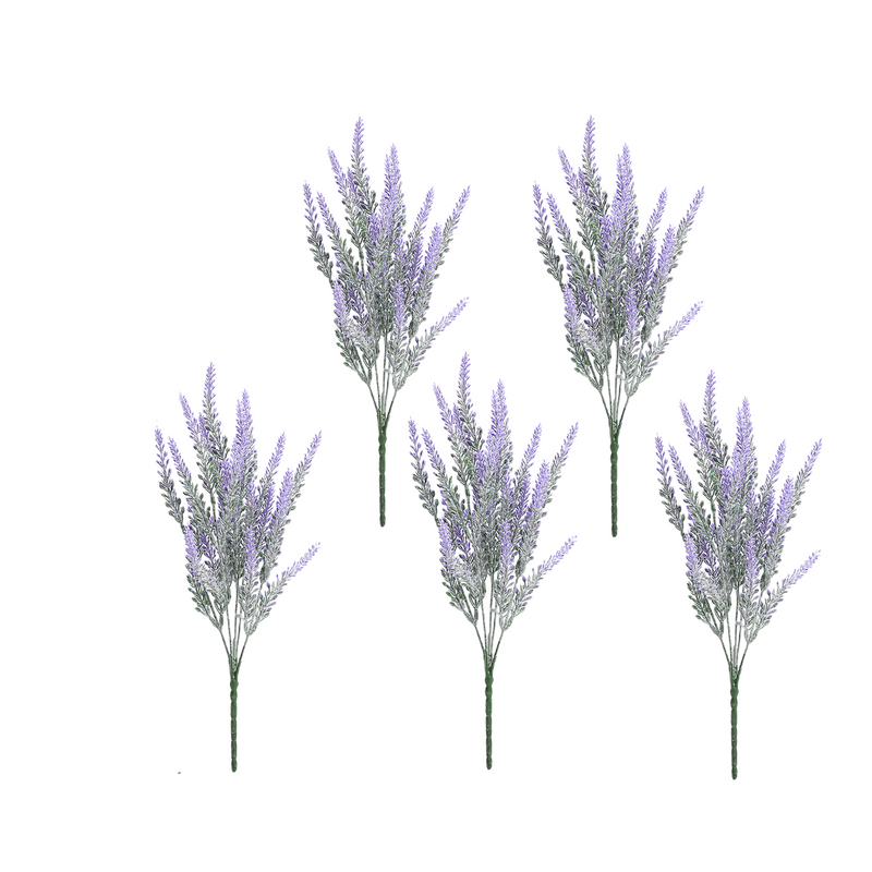 Lot de 5 buissons de lavande violette en vrac - Fleurs artificielles de lilas pour bouquet de mariage, centres de table et décoration d'arrangement floral - Vente en gros 