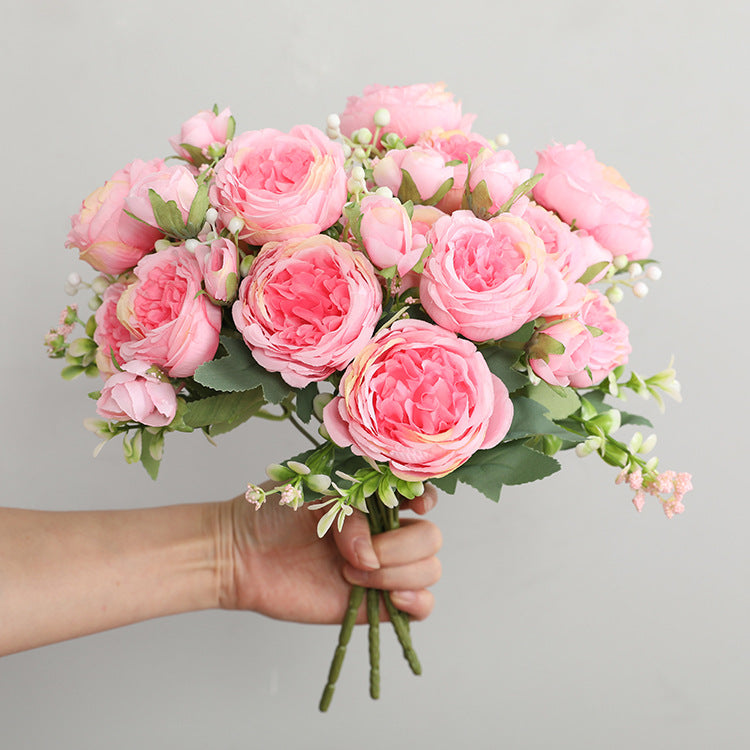 Lot de 4 bouquets de pivoines artificielles de 12 pouces, vente en gros