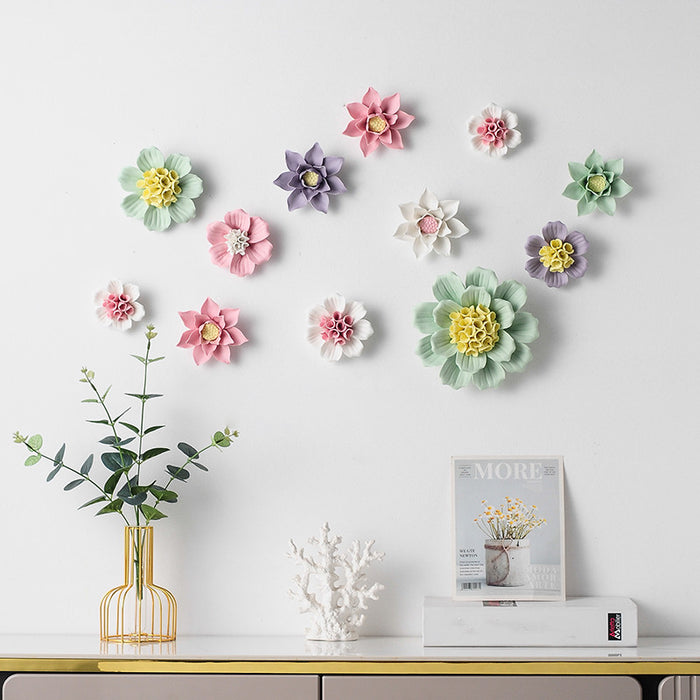 Bulk 4.7" Porcelain Flowers Crafts Ceramic Artificial Hanging Decoration Wholesale