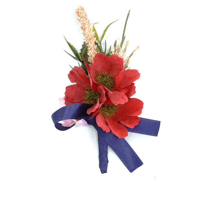 Bulk Retro Red Peony Daisy Boutonnieres and Corsage Wholesale