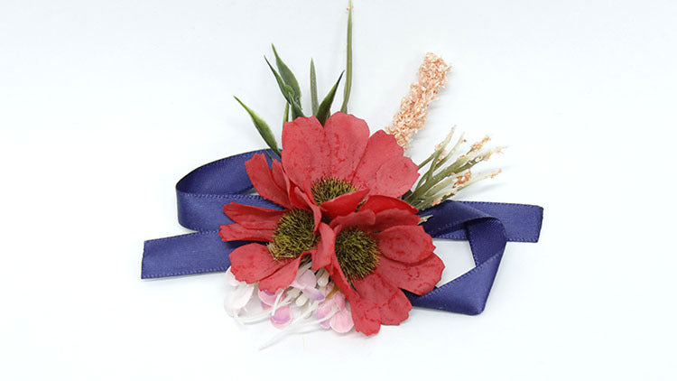 Bulk Retro Red Peony Daisy Boutonnieres and Corsage Wholesale