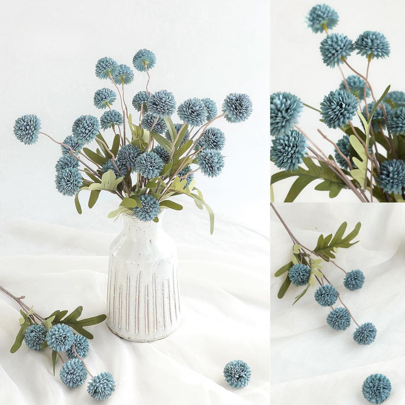 5Pcs Realistic Artificial Pompon Mums - Premium Silk Chrysanthemums for DIY Bouquets & Wedding Decor (Beige, Ready-to-Use, Great Value)