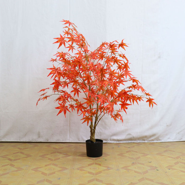 Bulk Artificial Japanese Maple Silk Tree Lifelike Tree Fall Plant with Basket Decoration Wholesale