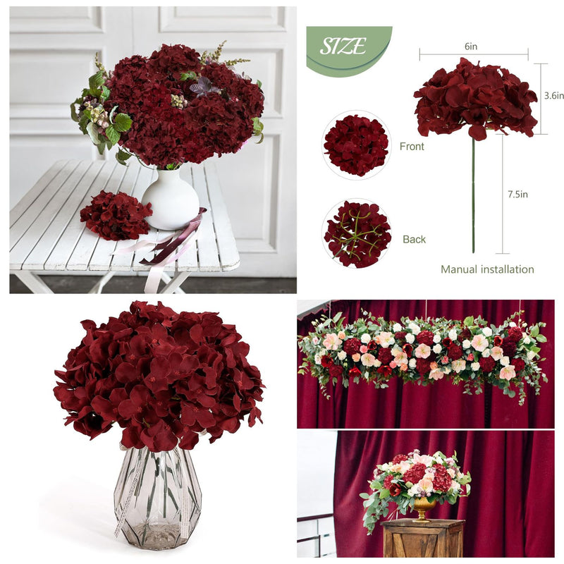 64pcs Vibrant Silk Hydrangea Flowers - Full Artificial Blooms for Wedding Centerpieces & Home Decor (Easy to Assemble, Great Value)