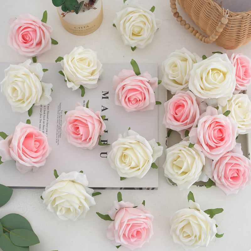 Bulk 50PCS Artificial Silk Rose Heads – DIY Wedding Flowers, Craft Supplies for Bouquet & Home Decor Wholesale