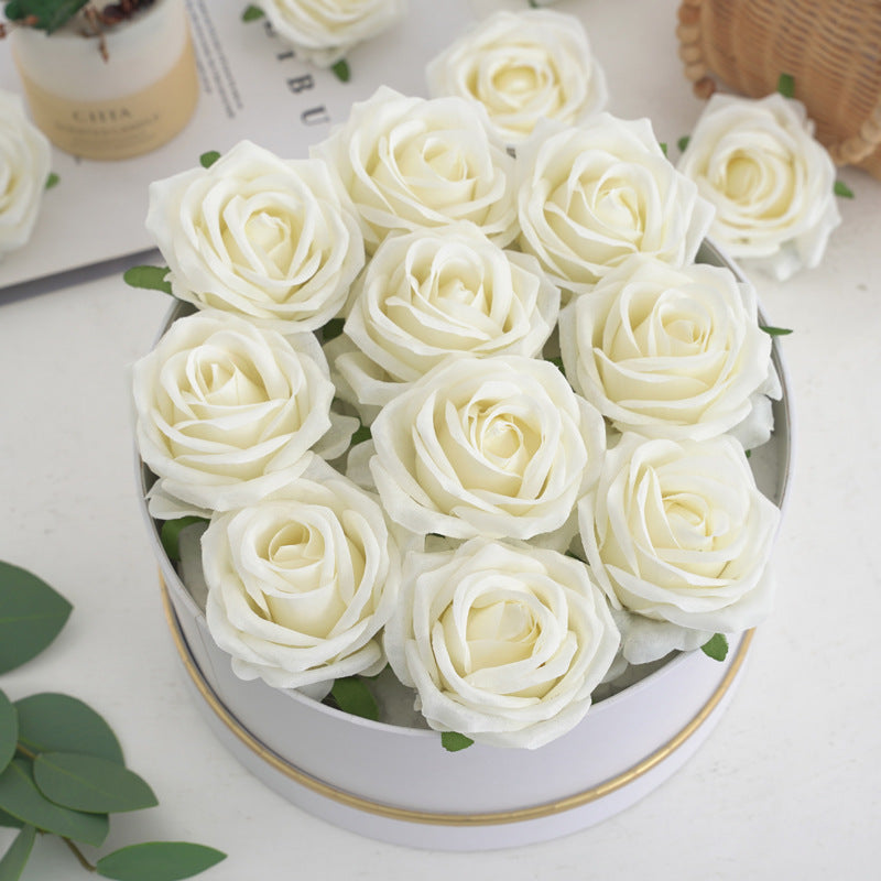 Bulk 50PCS Artificial Silk Rose Heads – DIY Wedding Flowers, Craft Supplies for Bouquet & Home Decor Wholesale