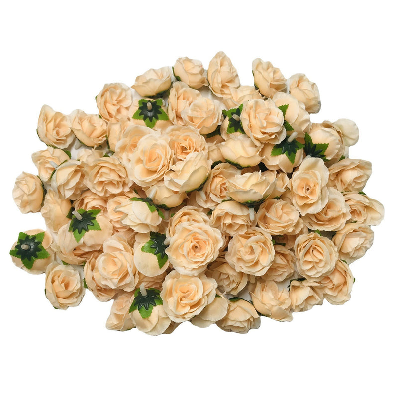 Bulk 50Pcs Tiny Roses Artificial Flowers Roses Flower Heads for Crafts Wedding Centerpieces Bridal Shower Party Home Decor Wholesale