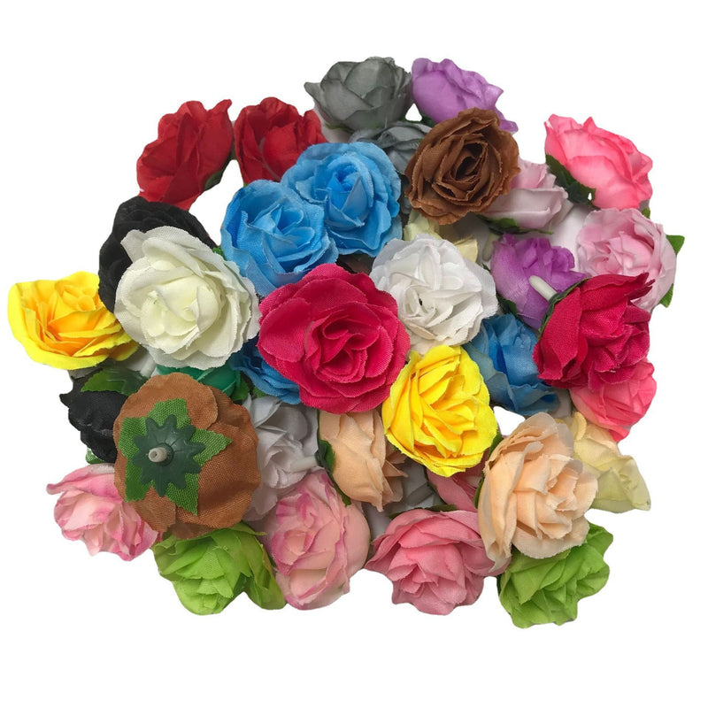 Bulk 50Pcs Tiny Roses Artificial Flowers Roses Flower Heads for Crafts Wedding Centerpieces Bridal Shower Party Home Decor Wholesale