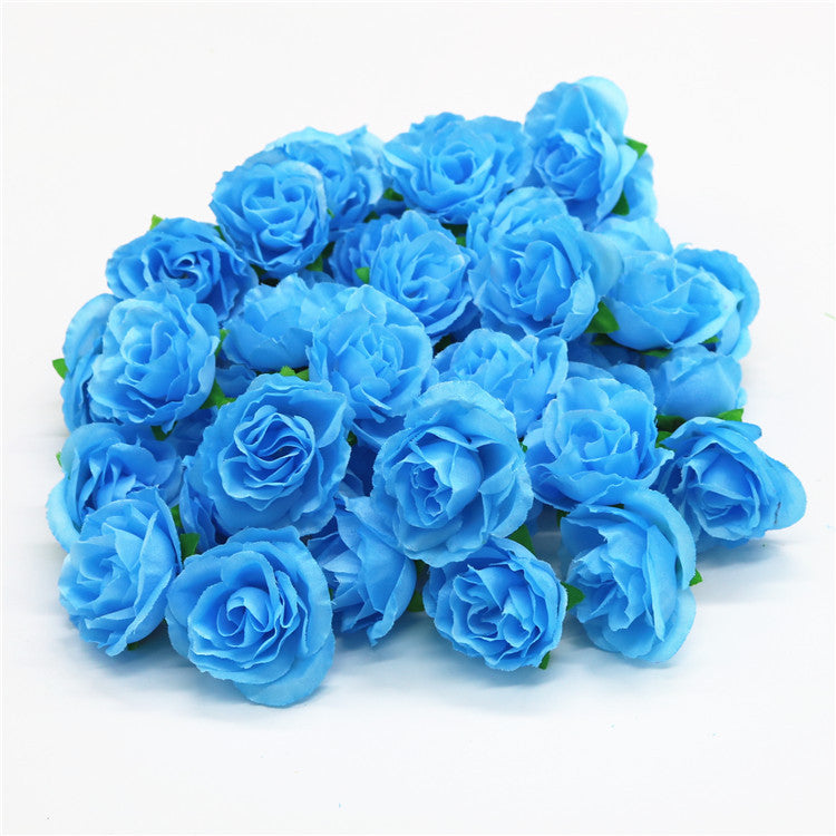 Bulk 50Pcs Tiny Roses Artificial Flowers Roses Flower Heads for Crafts Wedding Centerpieces Bridal Shower Party Home Decor Wholesale