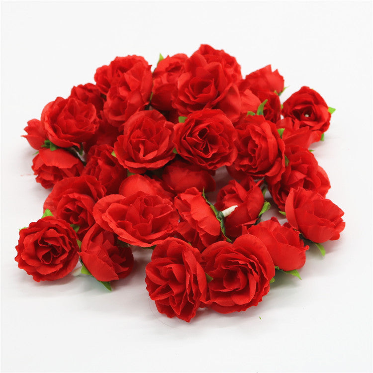 Bulk 50Pcs Tiny Roses Artificial Flowers Roses Flower Heads for Crafts Wedding Centerpieces Bridal Shower Party Home Decor Wholesale