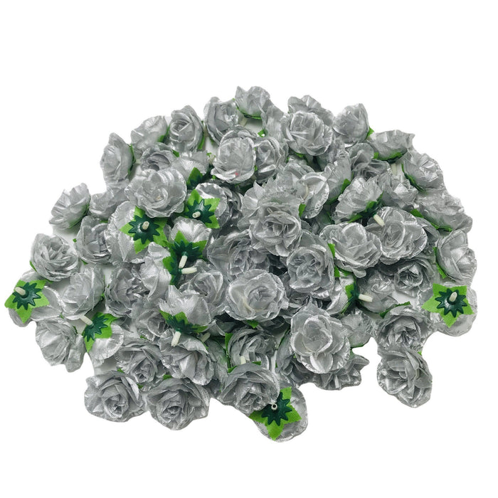 Bulk 50Pcs Tiny Roses Artificial Flowers Roses Flower Heads for Crafts Wedding Centerpieces Bridal Shower Party Home Decor Wholesale