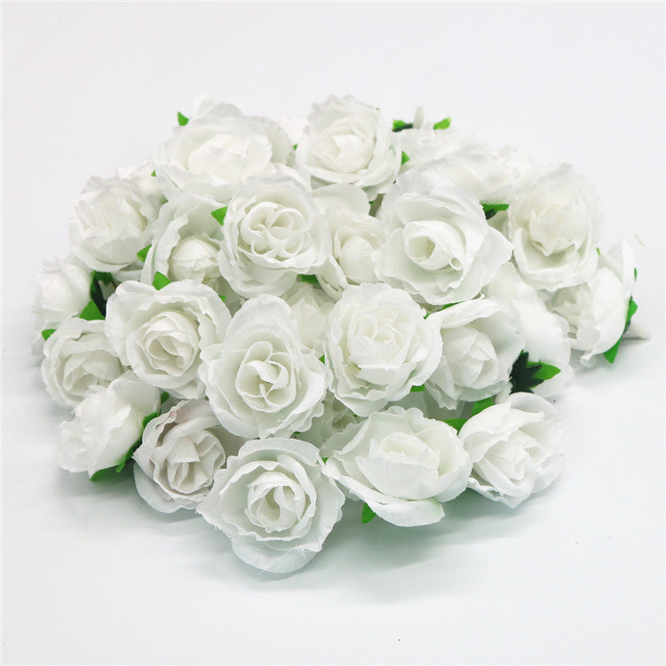 Bulk 50Pcs Tiny Roses Artificial Flowers Roses Flower Heads for Crafts Wedding Centerpieces Bridal Shower Party Home Decor Wholesale