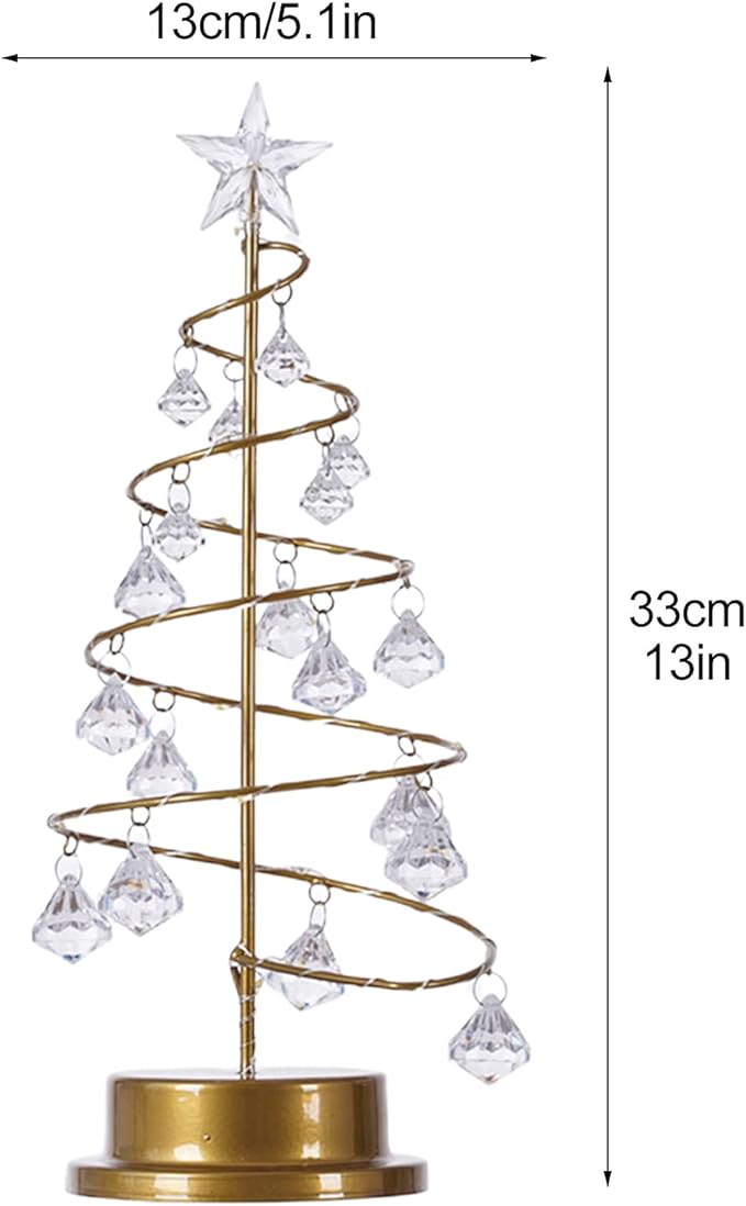 Lampe de table en cristal pour sapin de Noël en vrac, décoration de la maison, vente en gros 